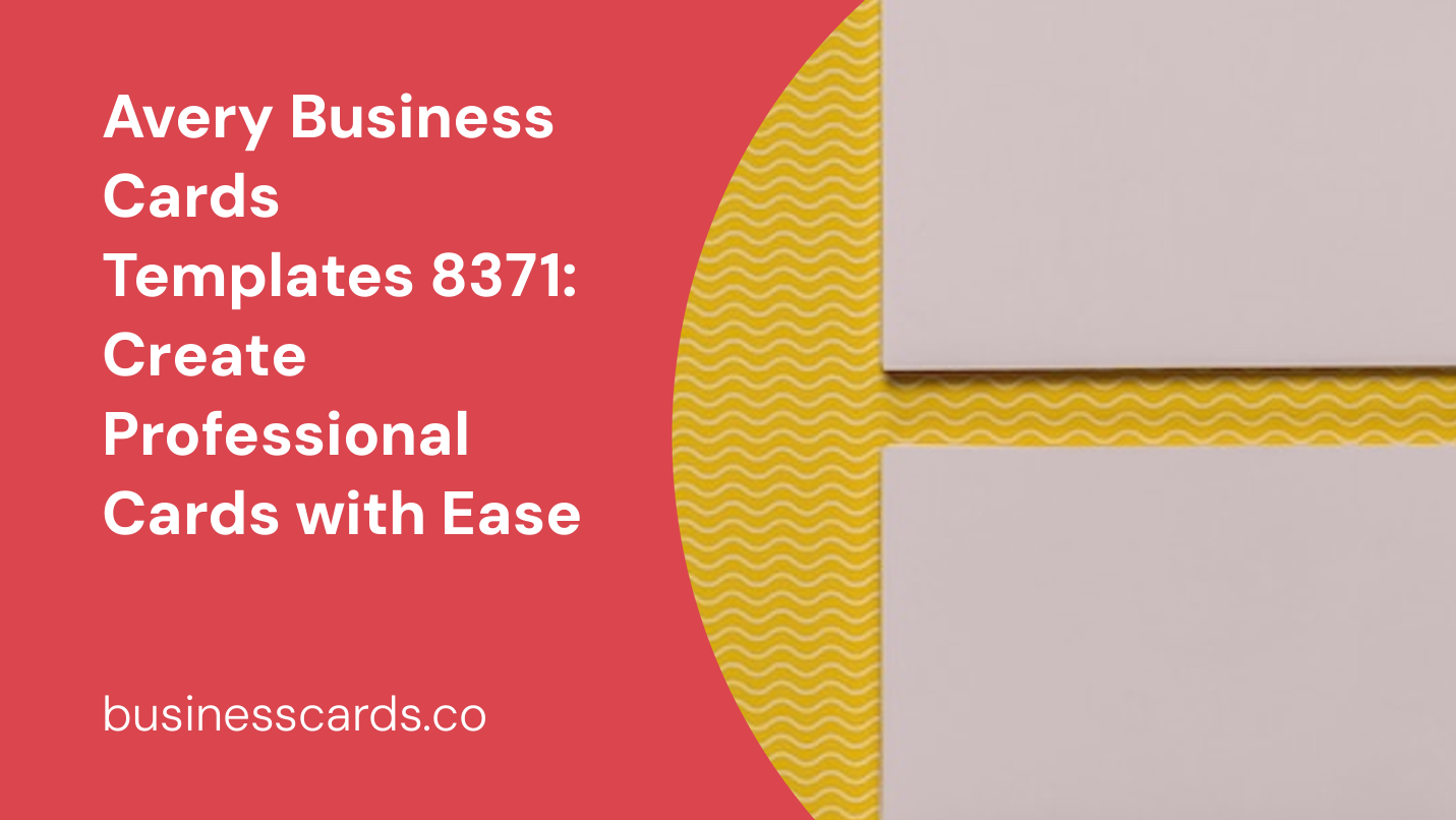 avery business cards templates 8371 create professional cards with ease