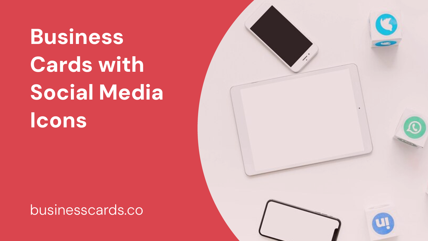 business cards with social media icons
