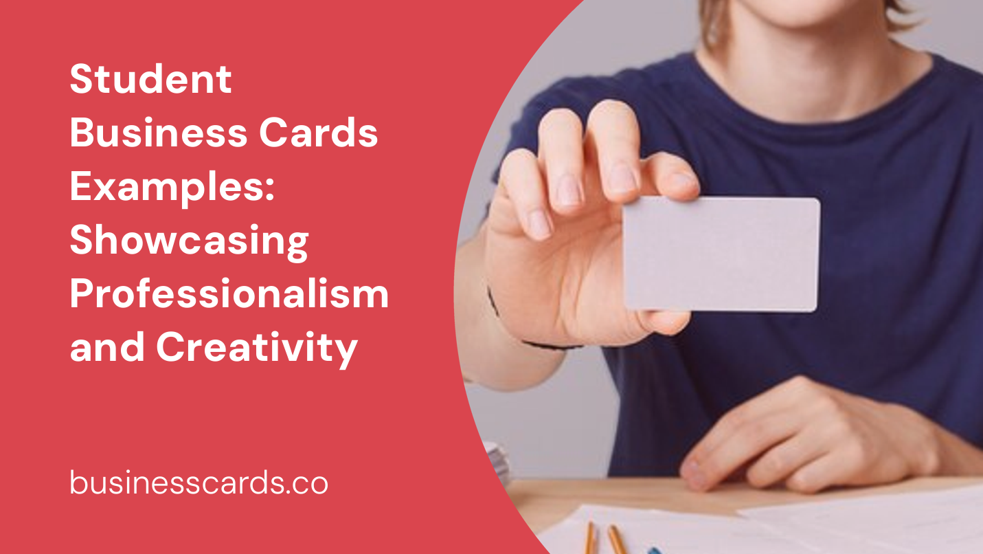 student business cards examples showcasing professionalism and creativity