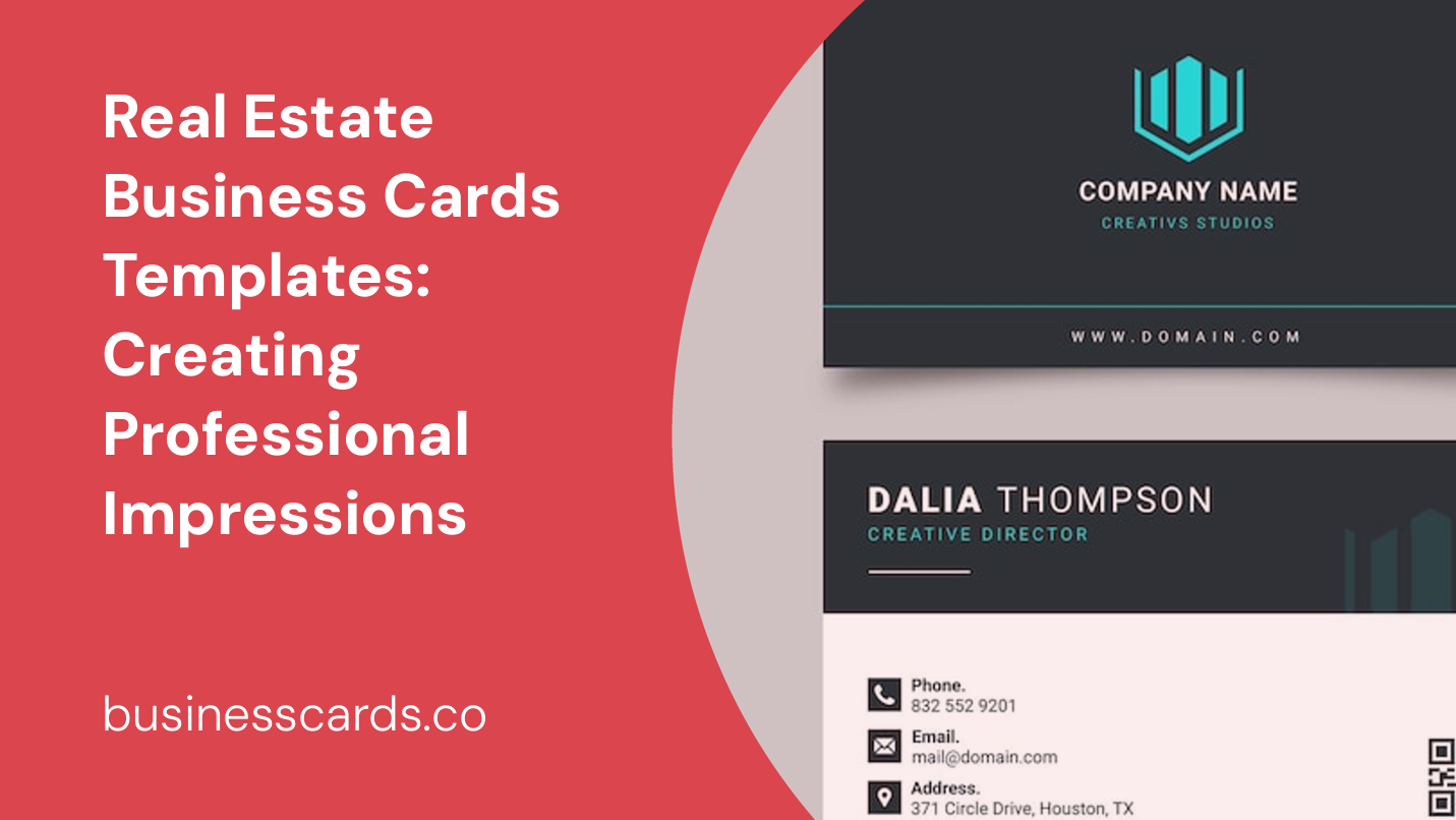 real estate business cards templates creating professional impressions