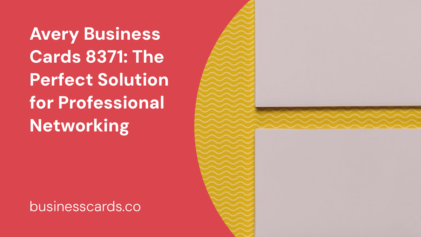 avery business cards 8371 the perfect solution for professional networking