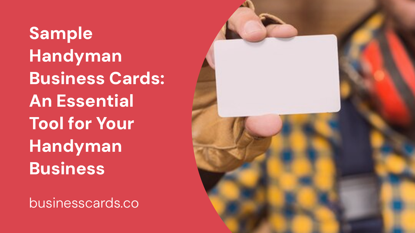 sample handyman business cards an essential tool for your handyman business