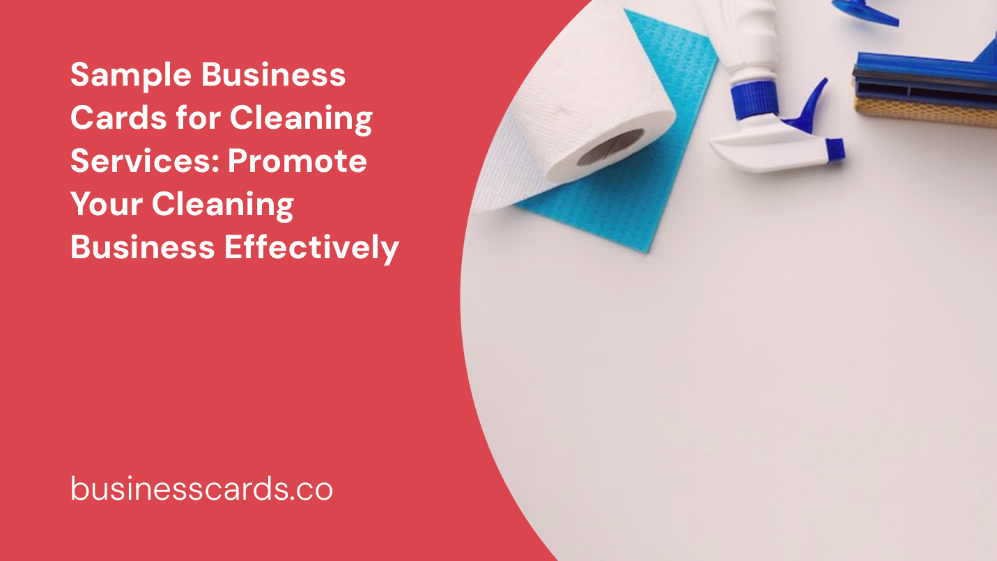 sample business cards for cleaning services promote your cleaning business effectively