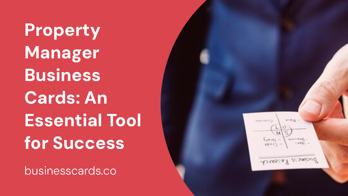 property manager business cards an essential tool for success