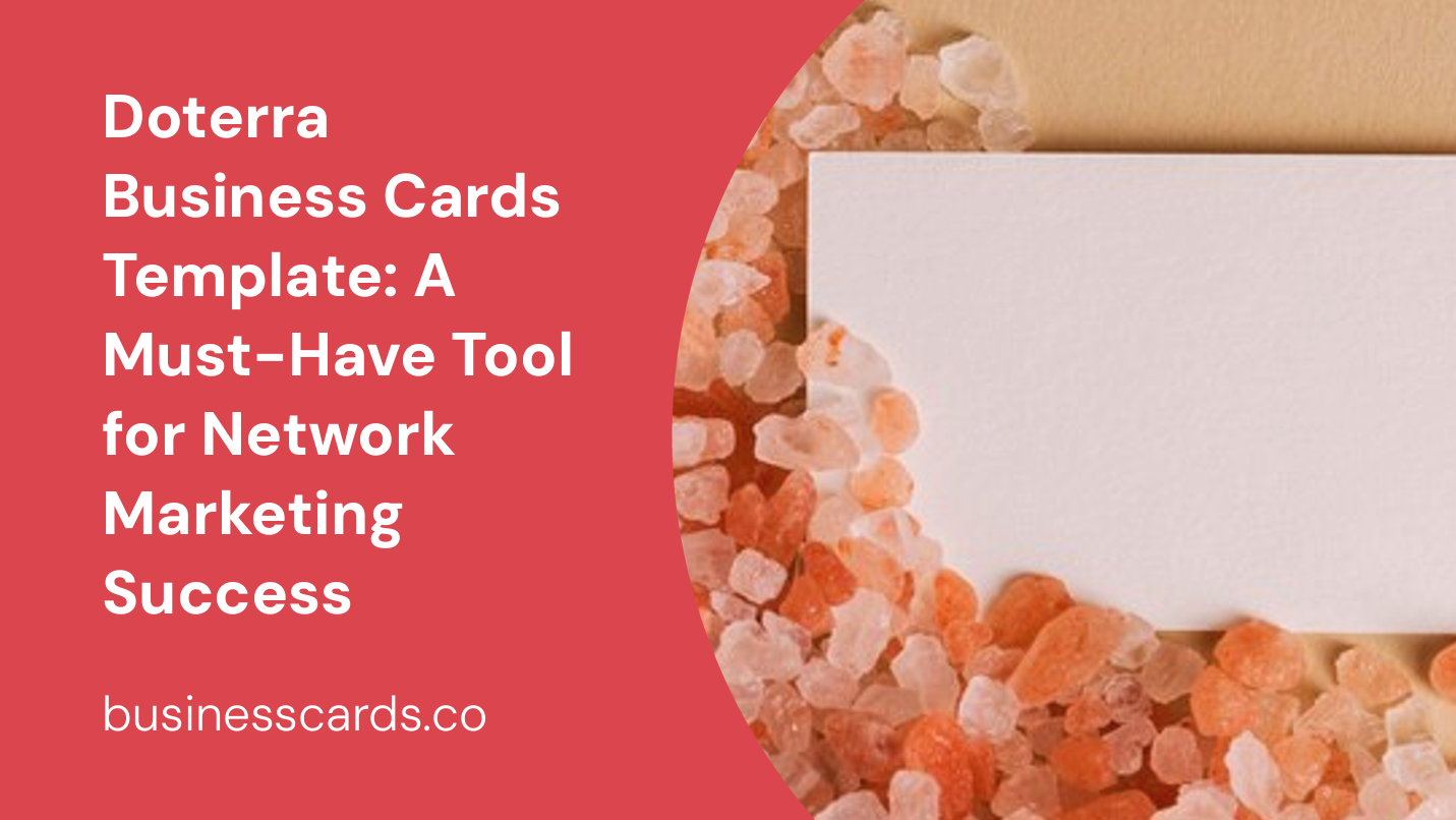 doterra business cards template a must-have tool for network marketing success