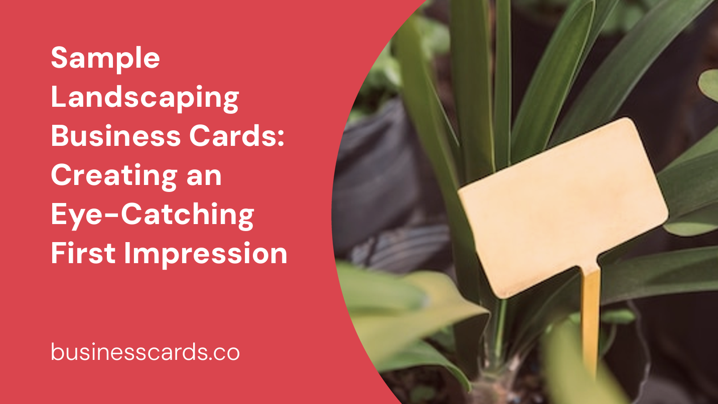 sample landscaping business cards creating an eye-catching first impression