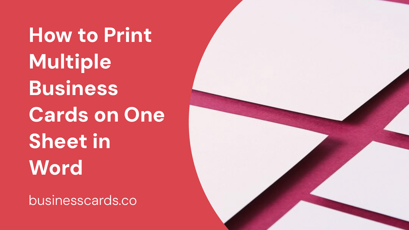 how to print multiple business cards on one sheet in word