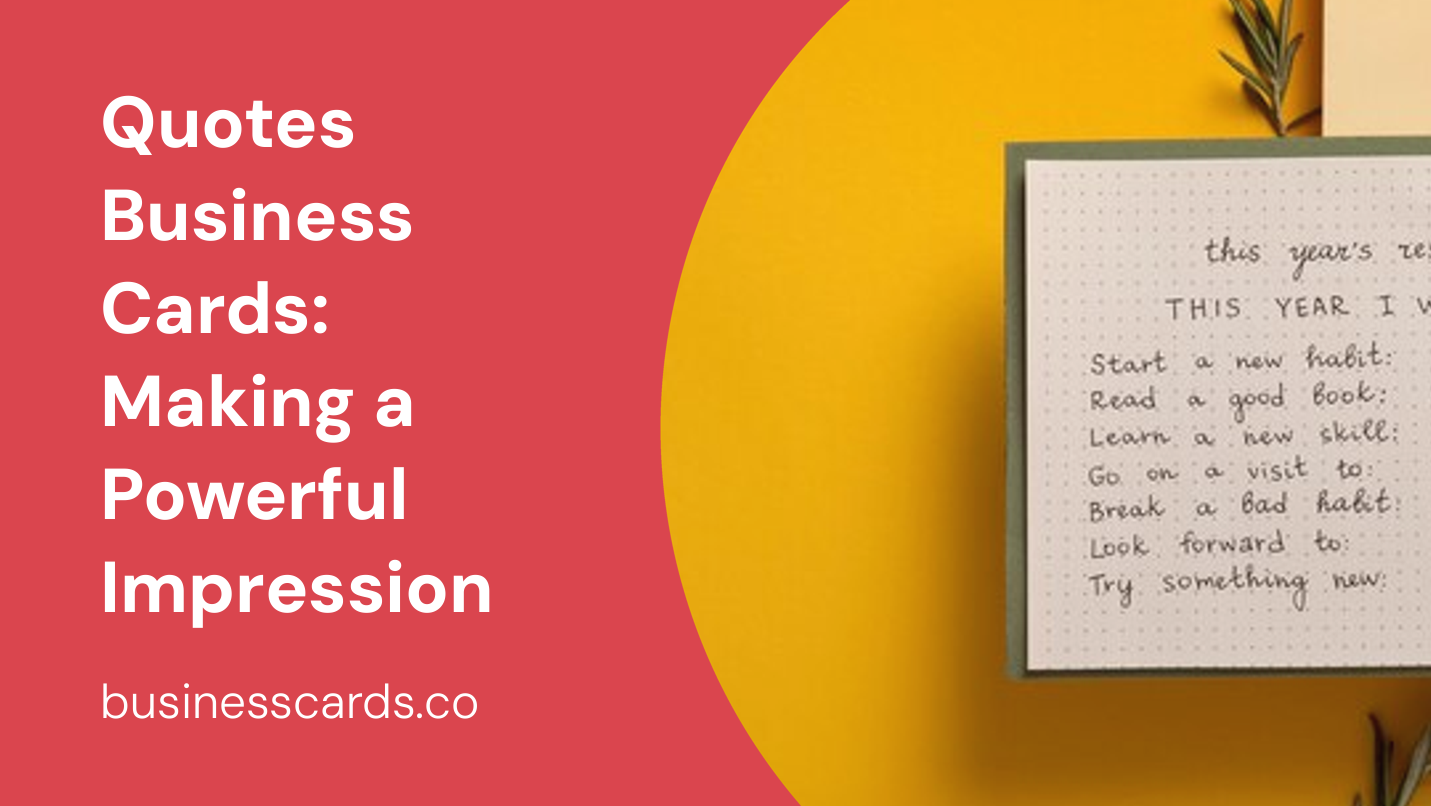 quotes business cards making a powerful impression