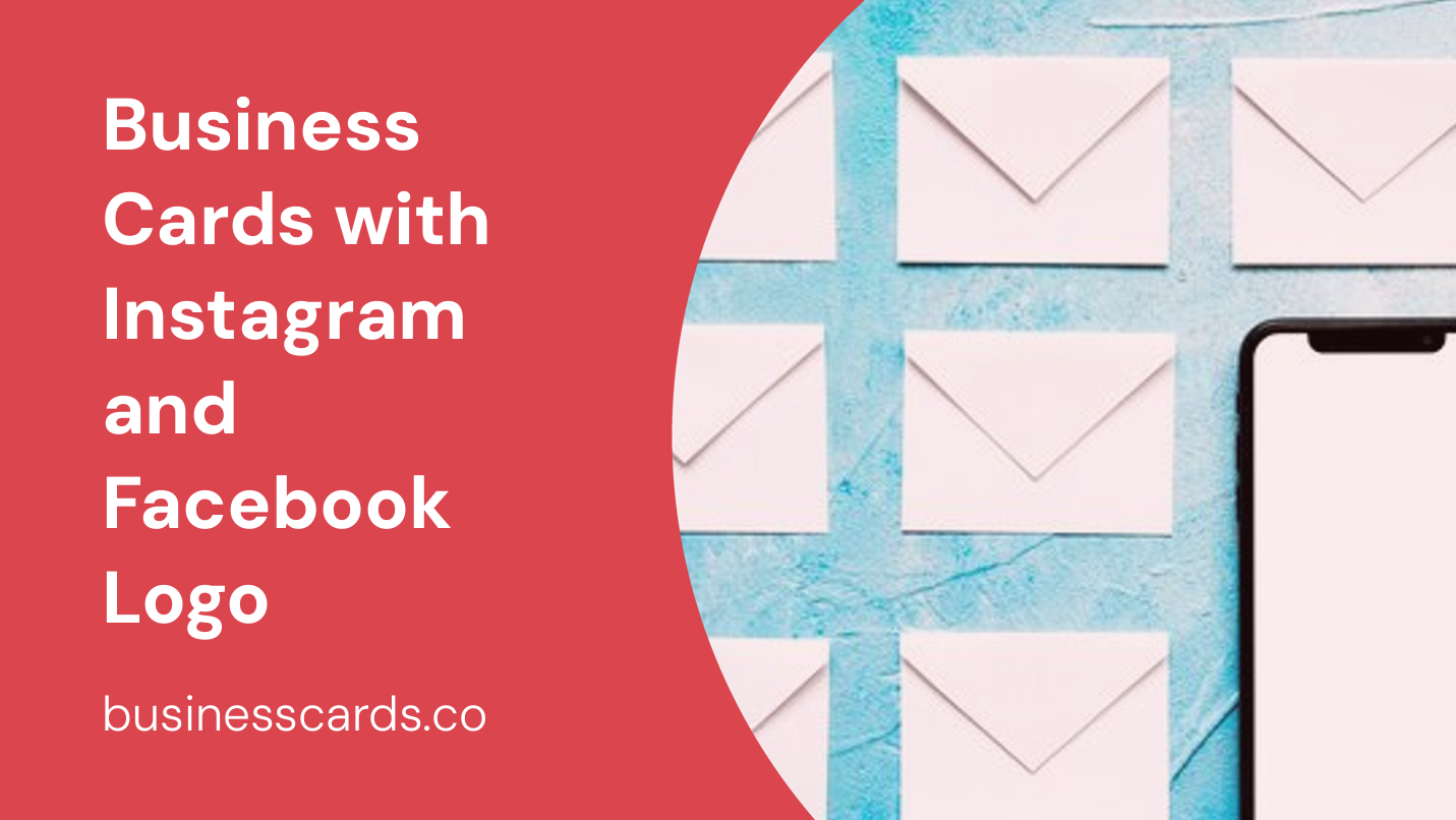 business cards with instagram and facebook logo