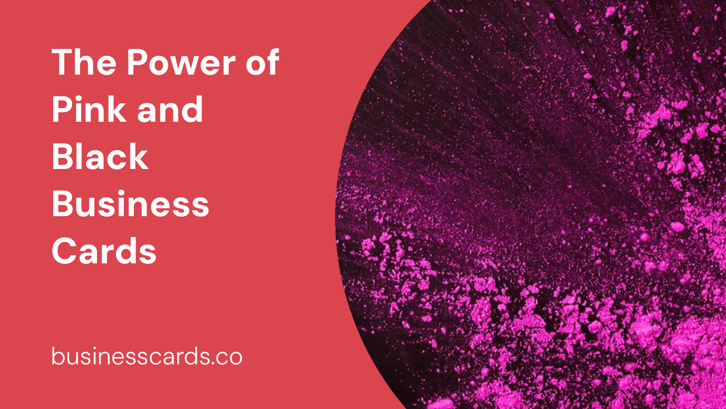 the power of pink and black business cards