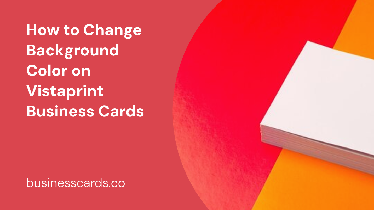 how to change background color on vistaprint business cards