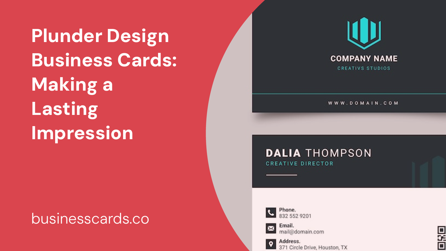 plunder design business cards making a lasting impression