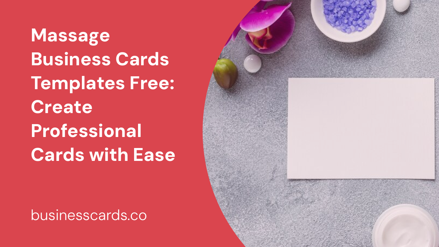 massage business cards templates free create professional cards with ease