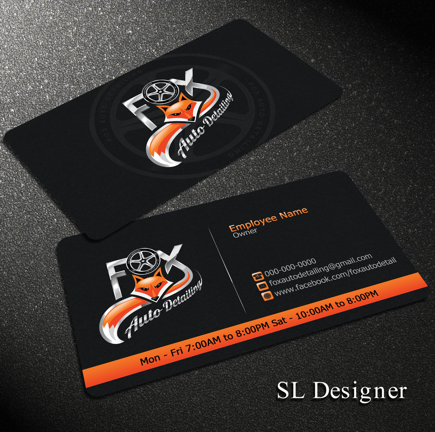 business cards for car detailing 2