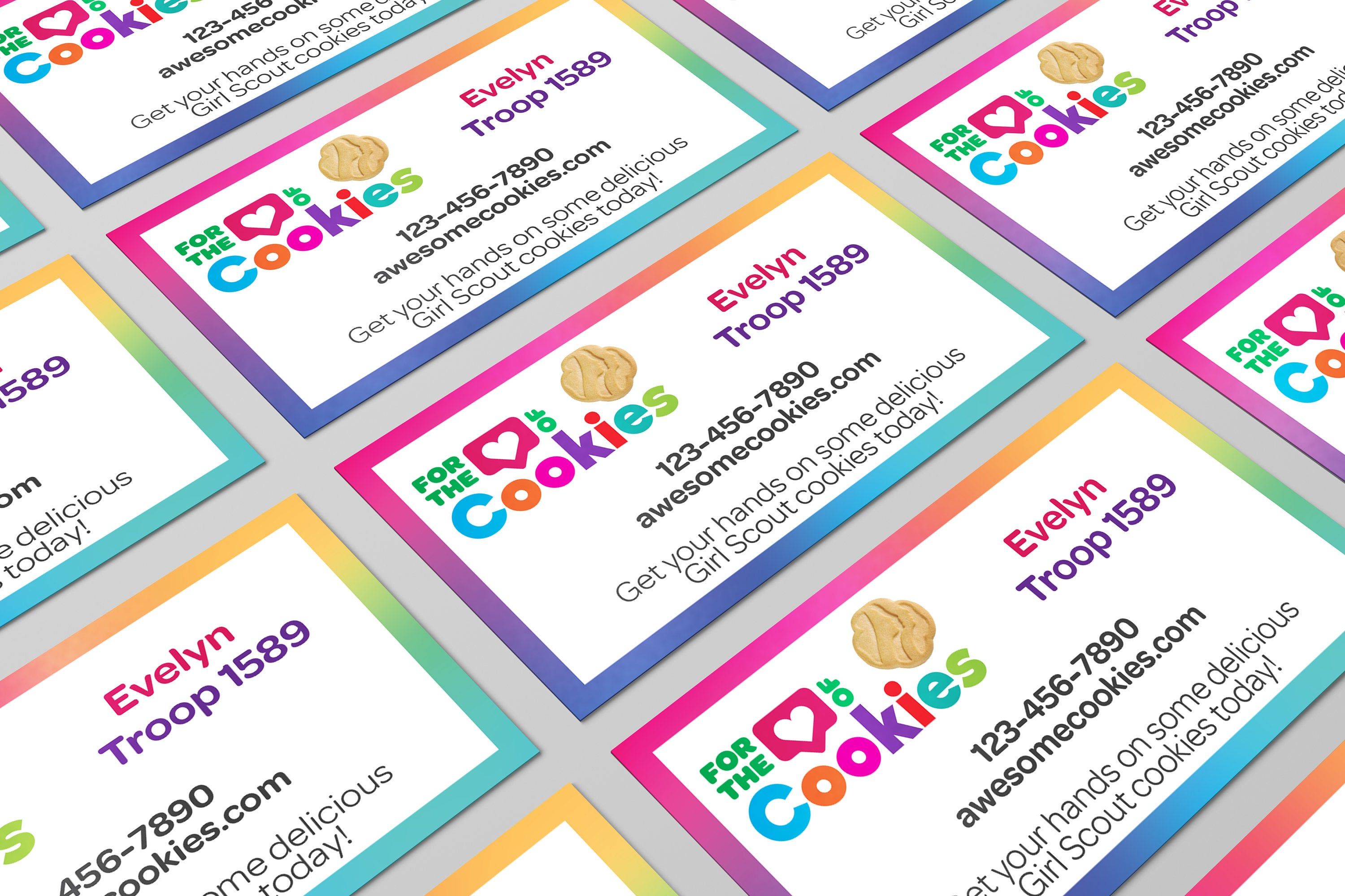 girl scout cookie business cards 3