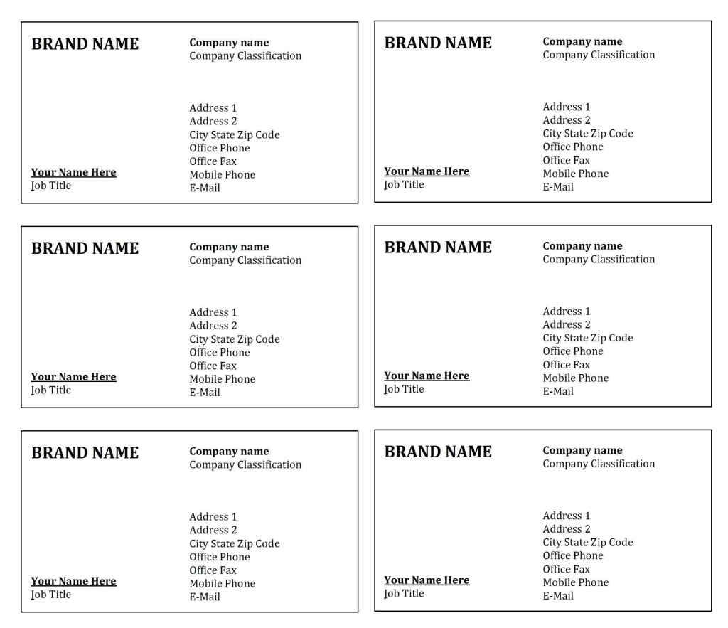 how to print business cards in word 2013 3