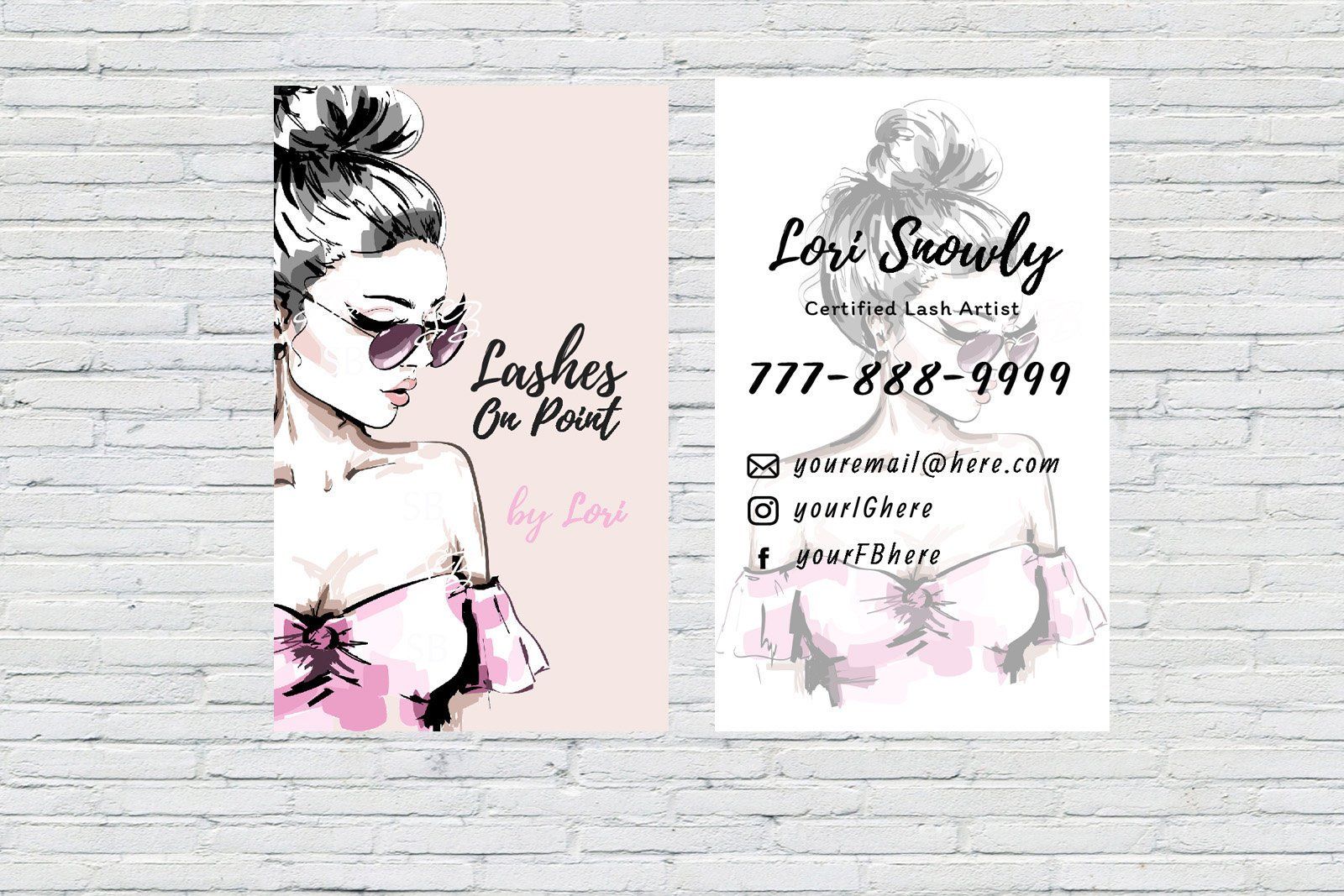 lash extensions business cards 2