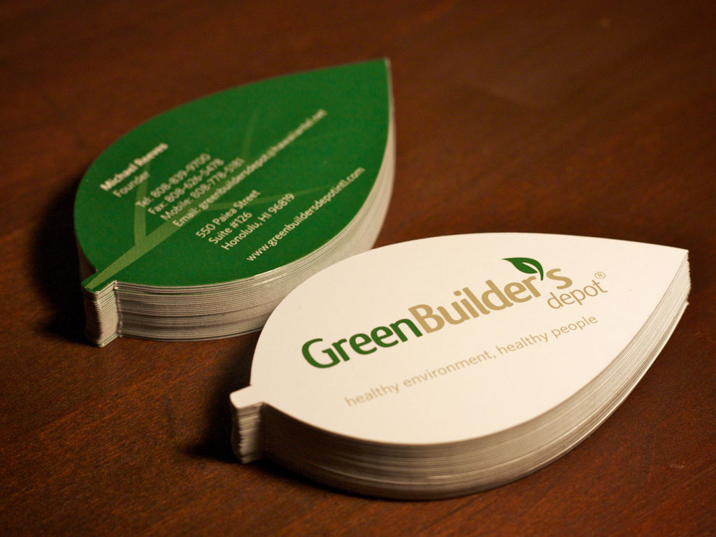 leaf shaped business cards 2