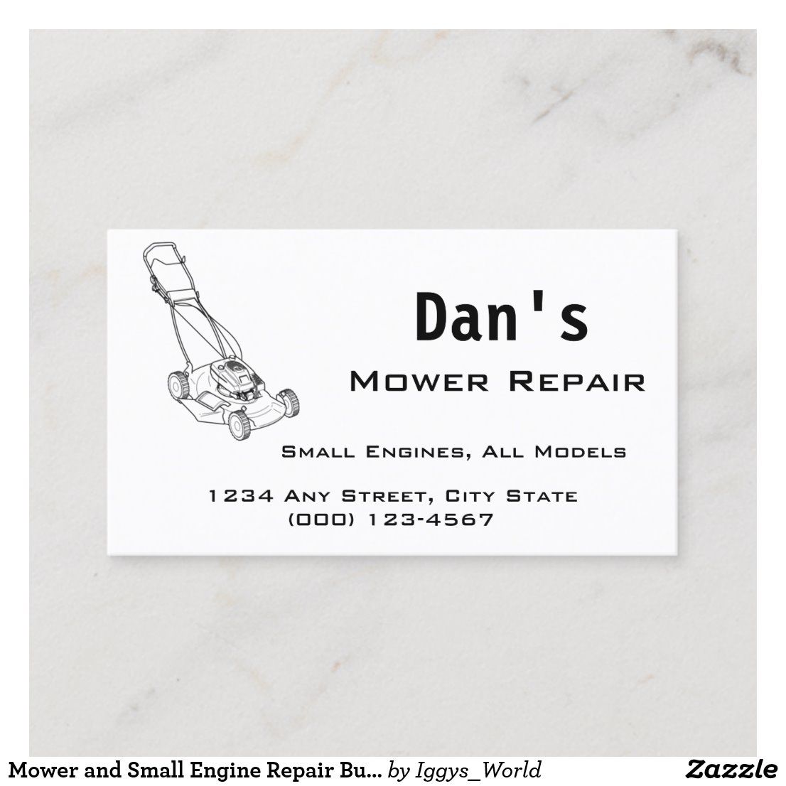 small engine repair business cards 3