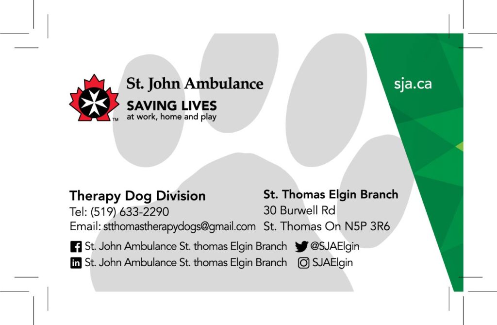 therapy dog business cards 3
