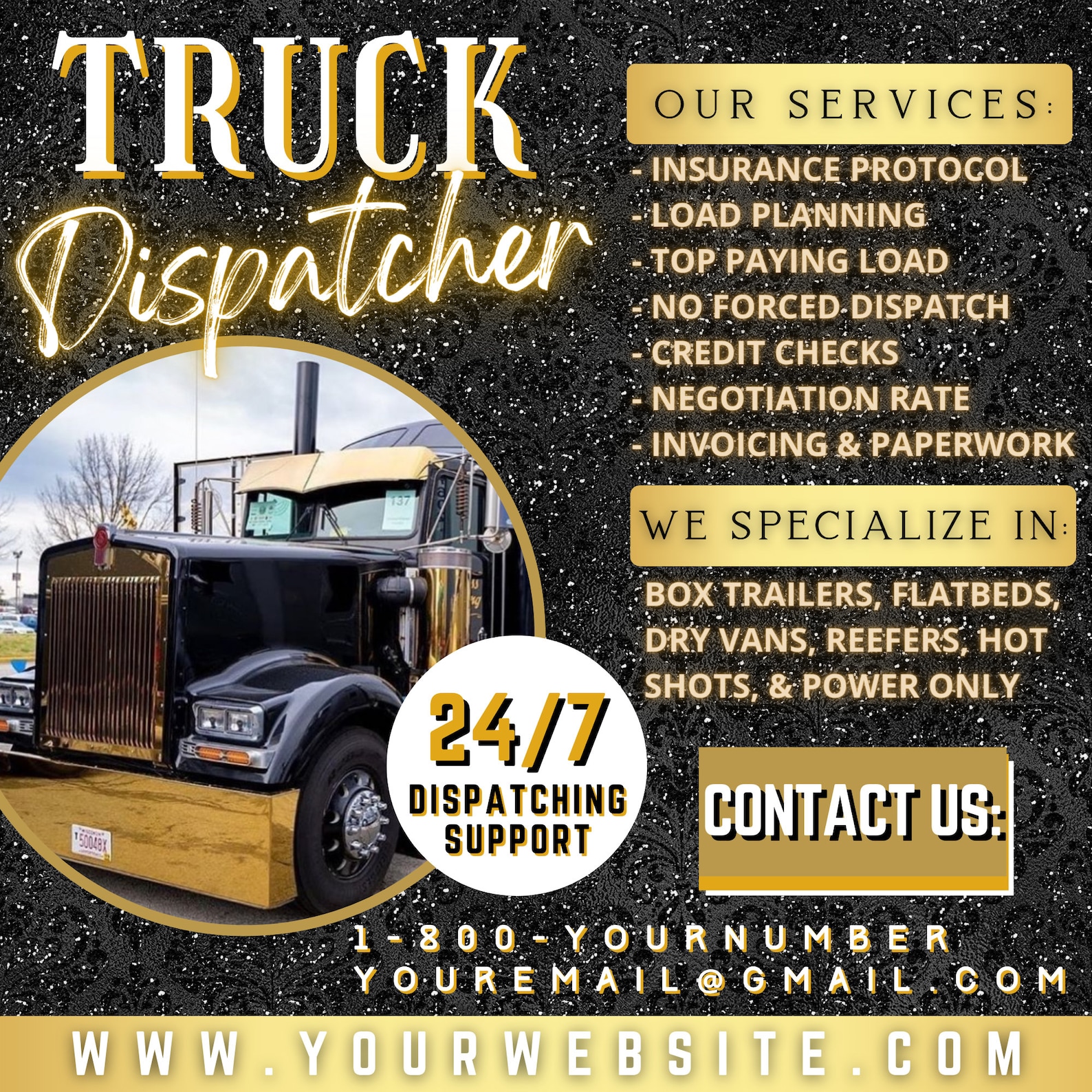 truck dispatcher business cards 3