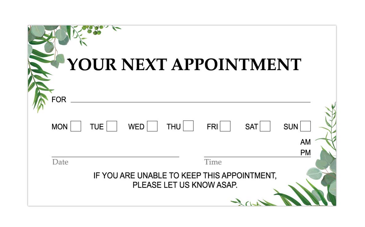 appointment reminder business cards 1