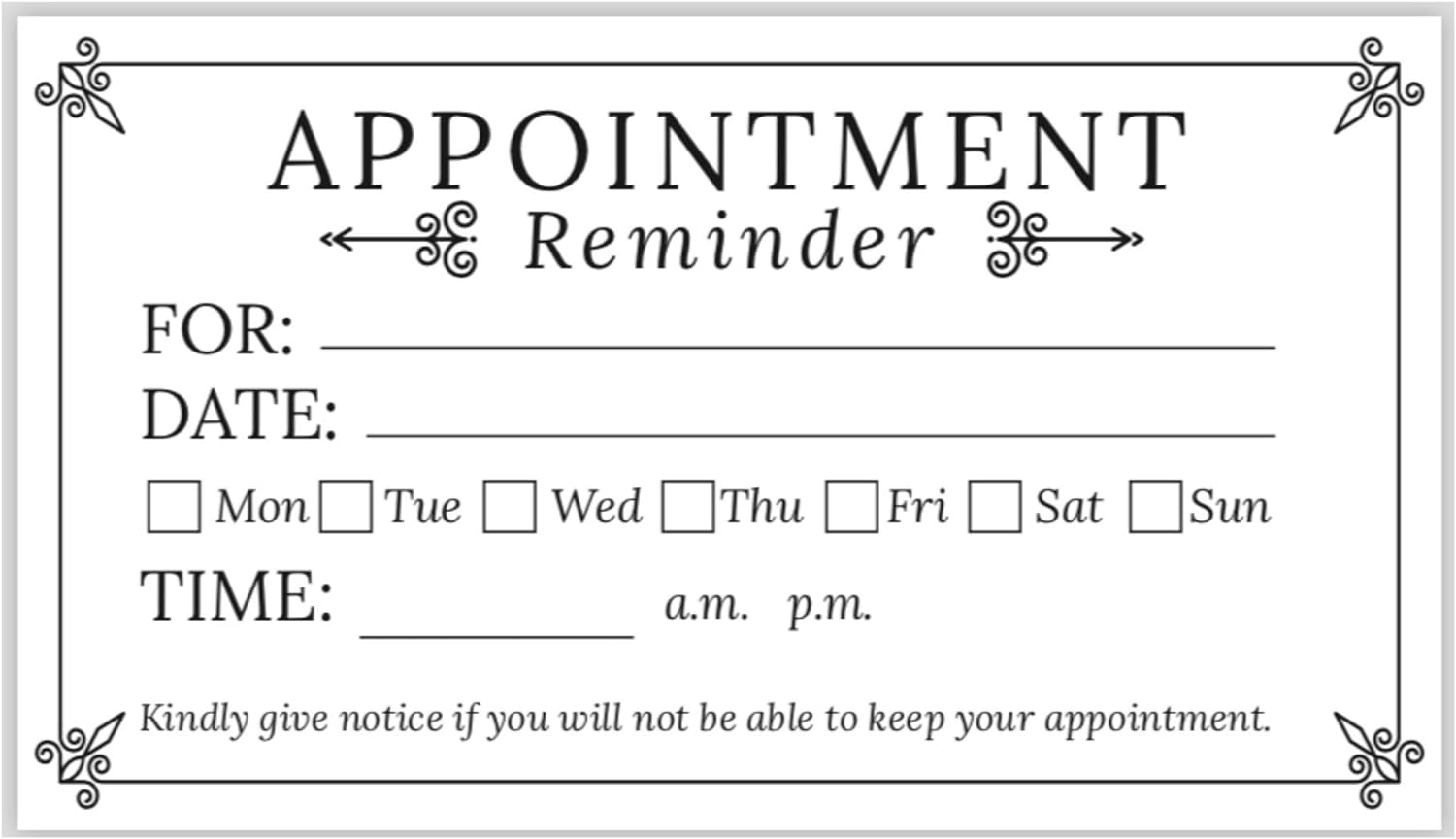 appointment reminder business cards 3
