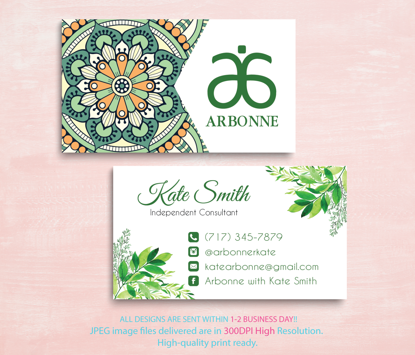 arbonne business cards 1