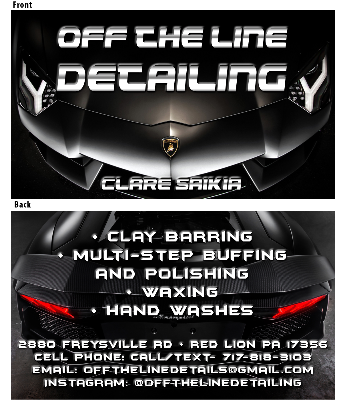 auto detailing business cards ideas 2