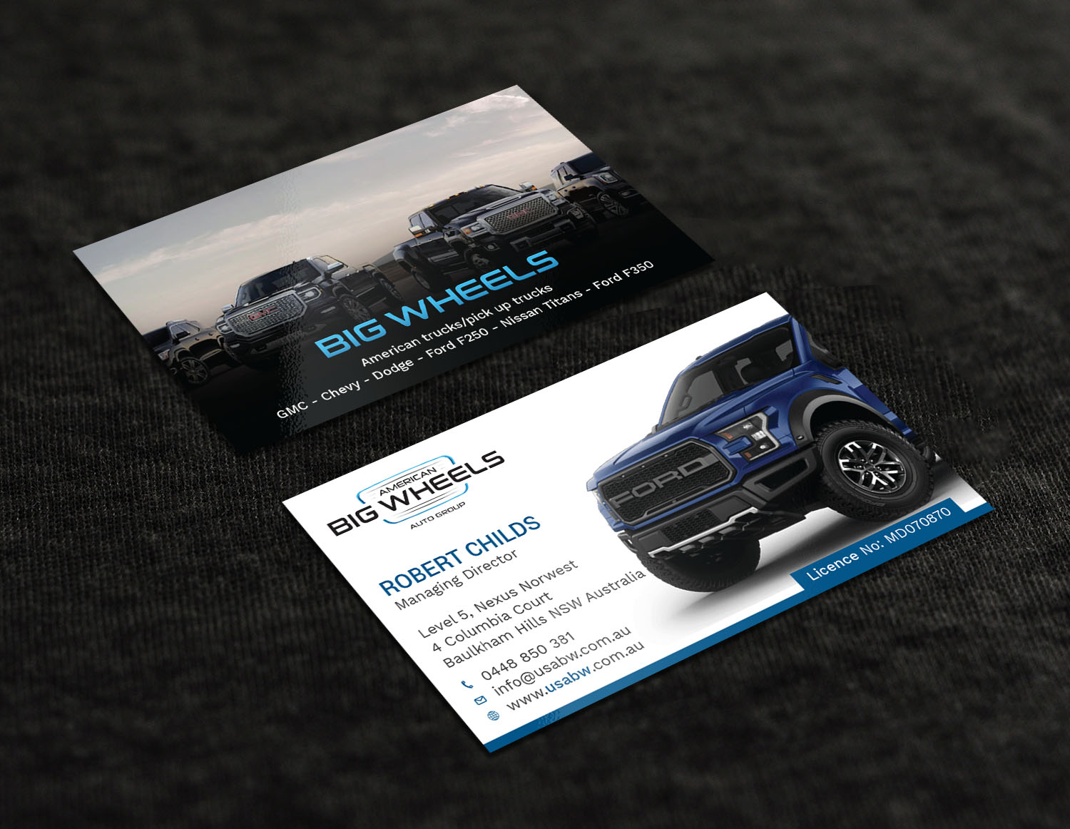 auto sales business cards 2