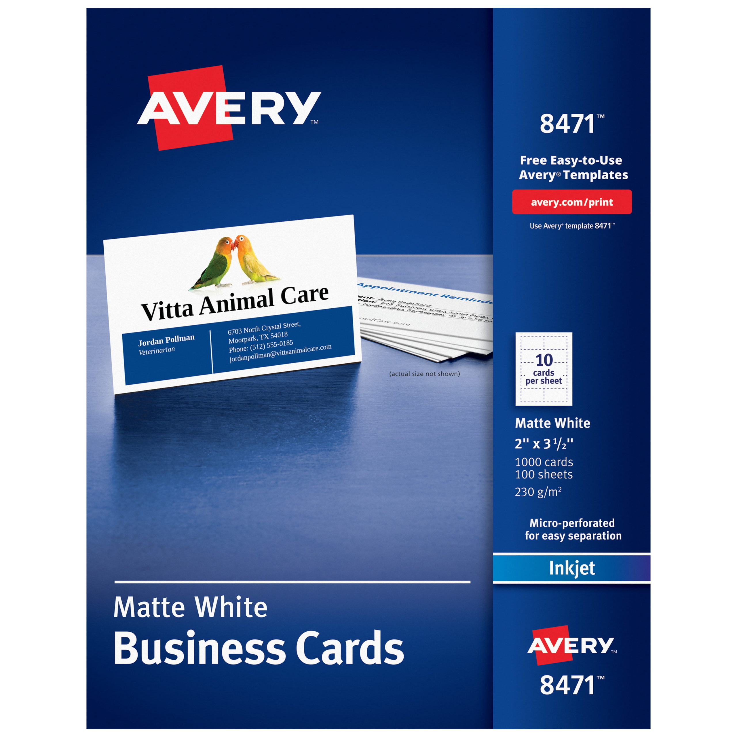 avery 5371 business cards wide template 1