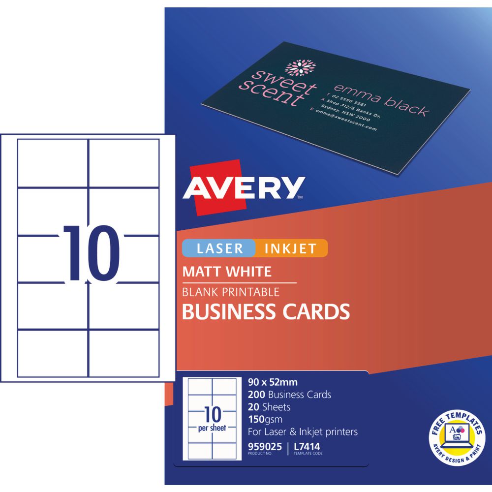 avery ink jet business cards 1