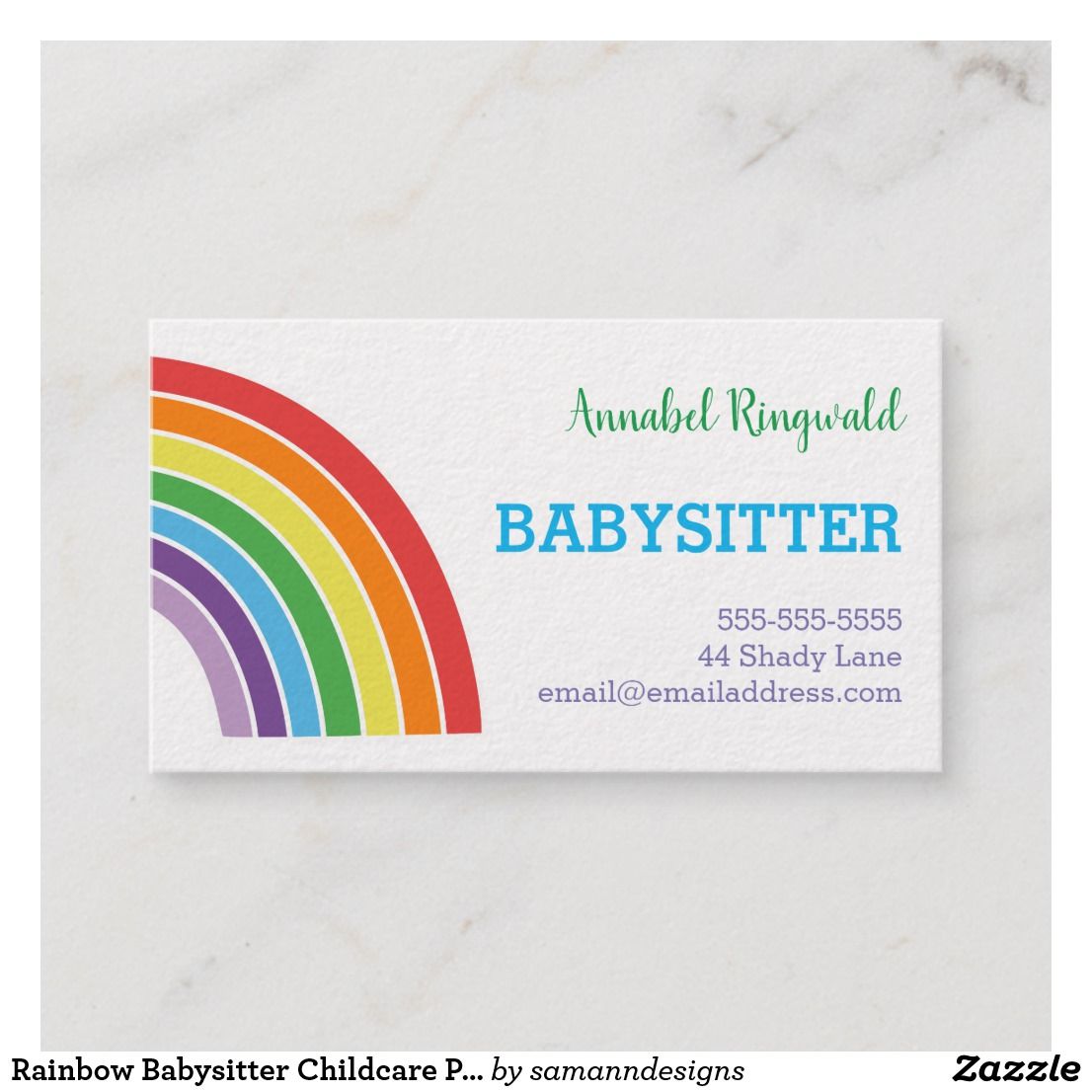 babysitter business cards 1