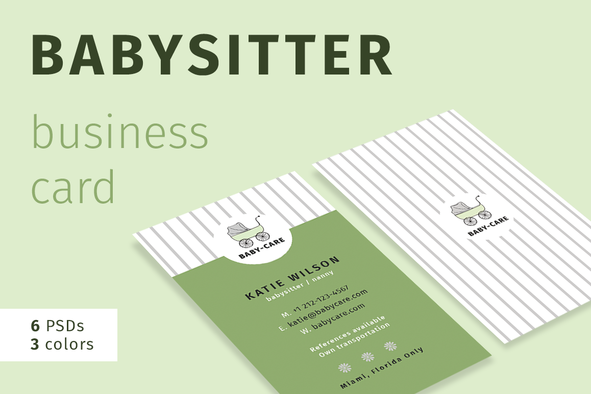 babysitter business cards 3
