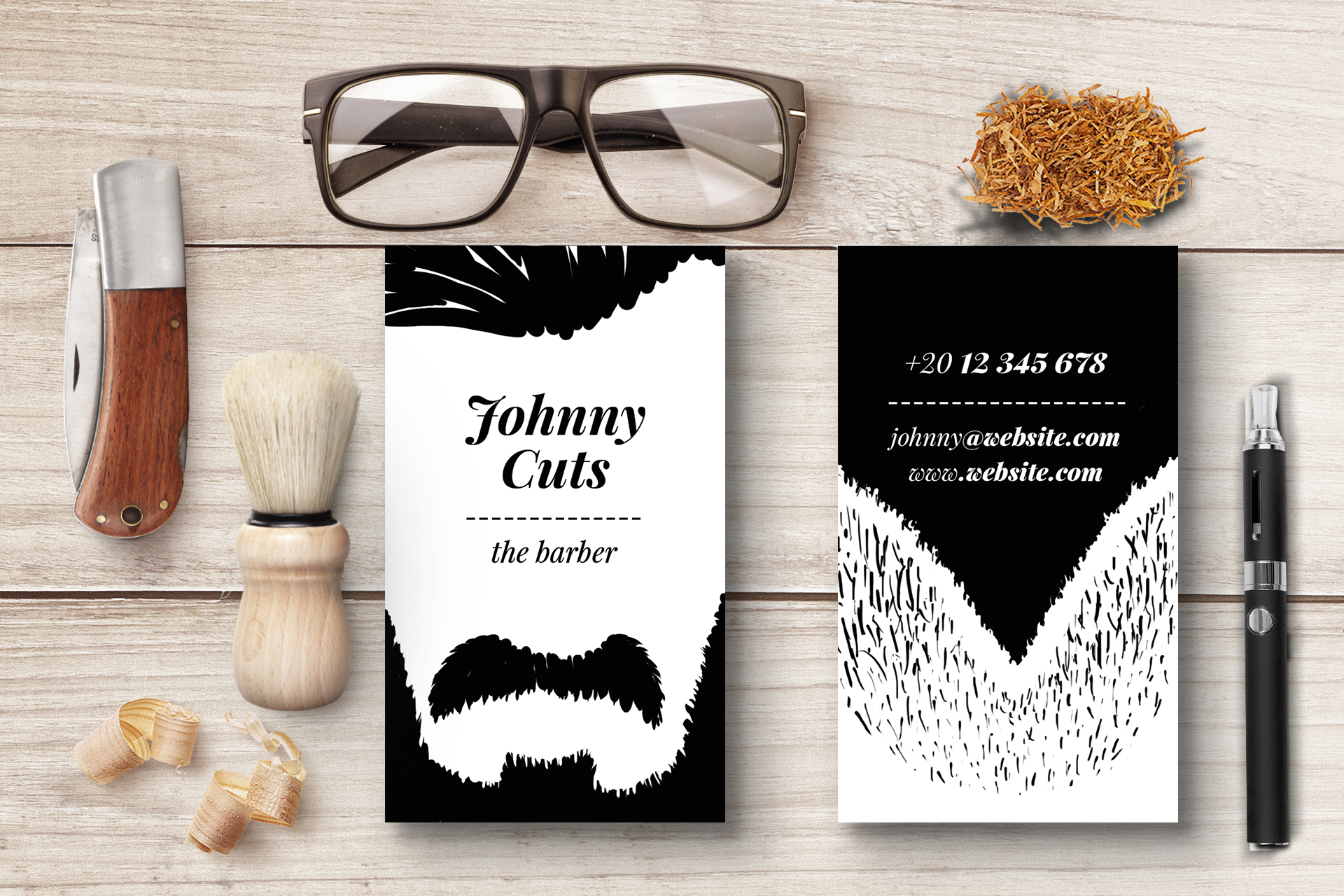 barber business cards templates 2