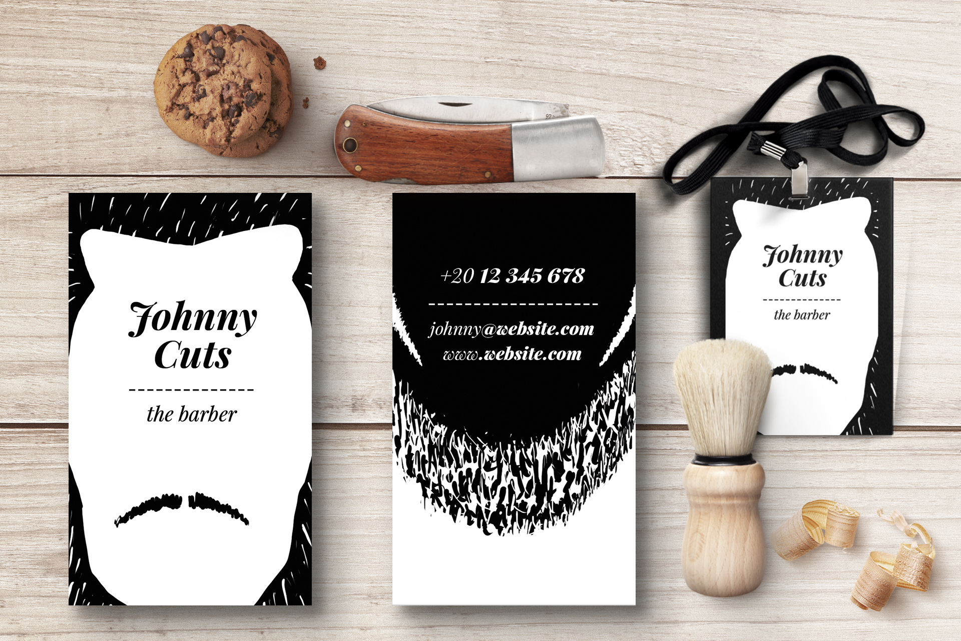 barber business cards templates 3