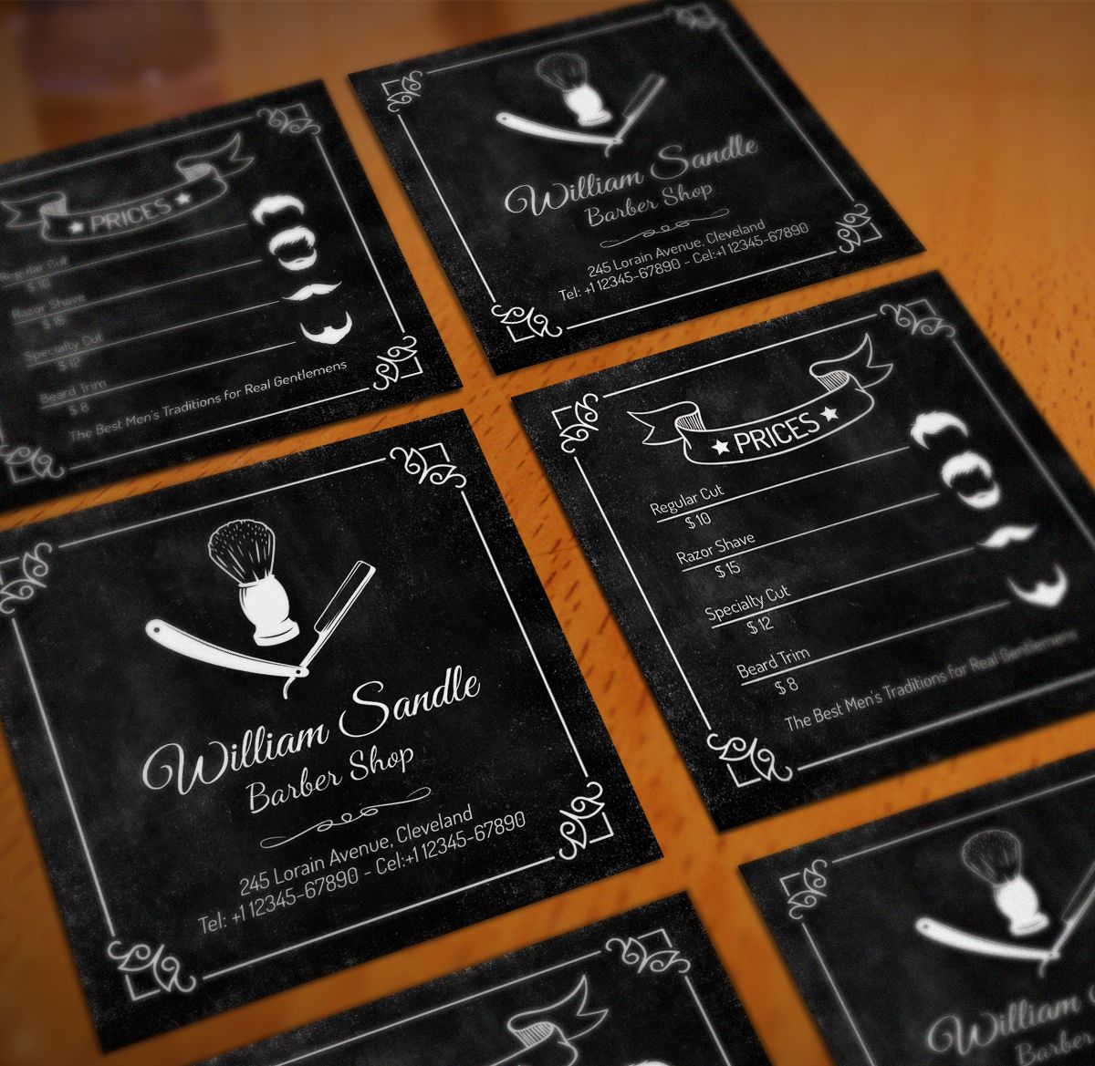 barber shop business cards templates free 1