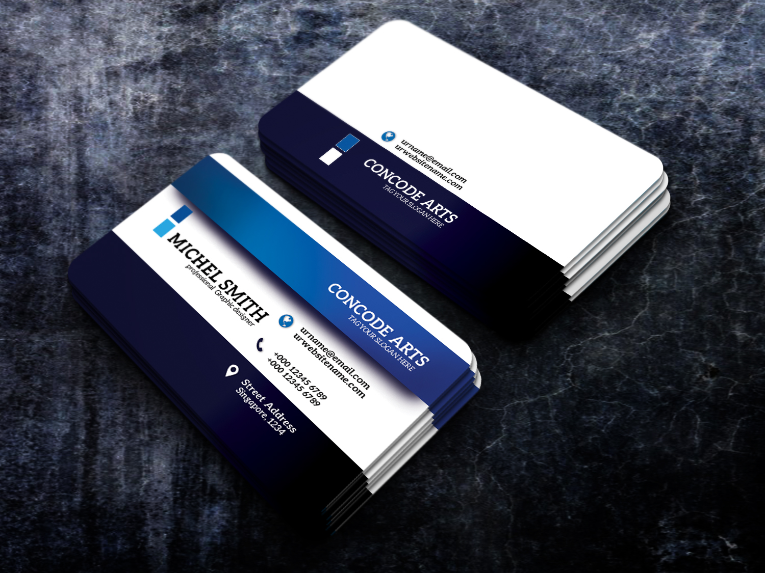 blue business cards 2