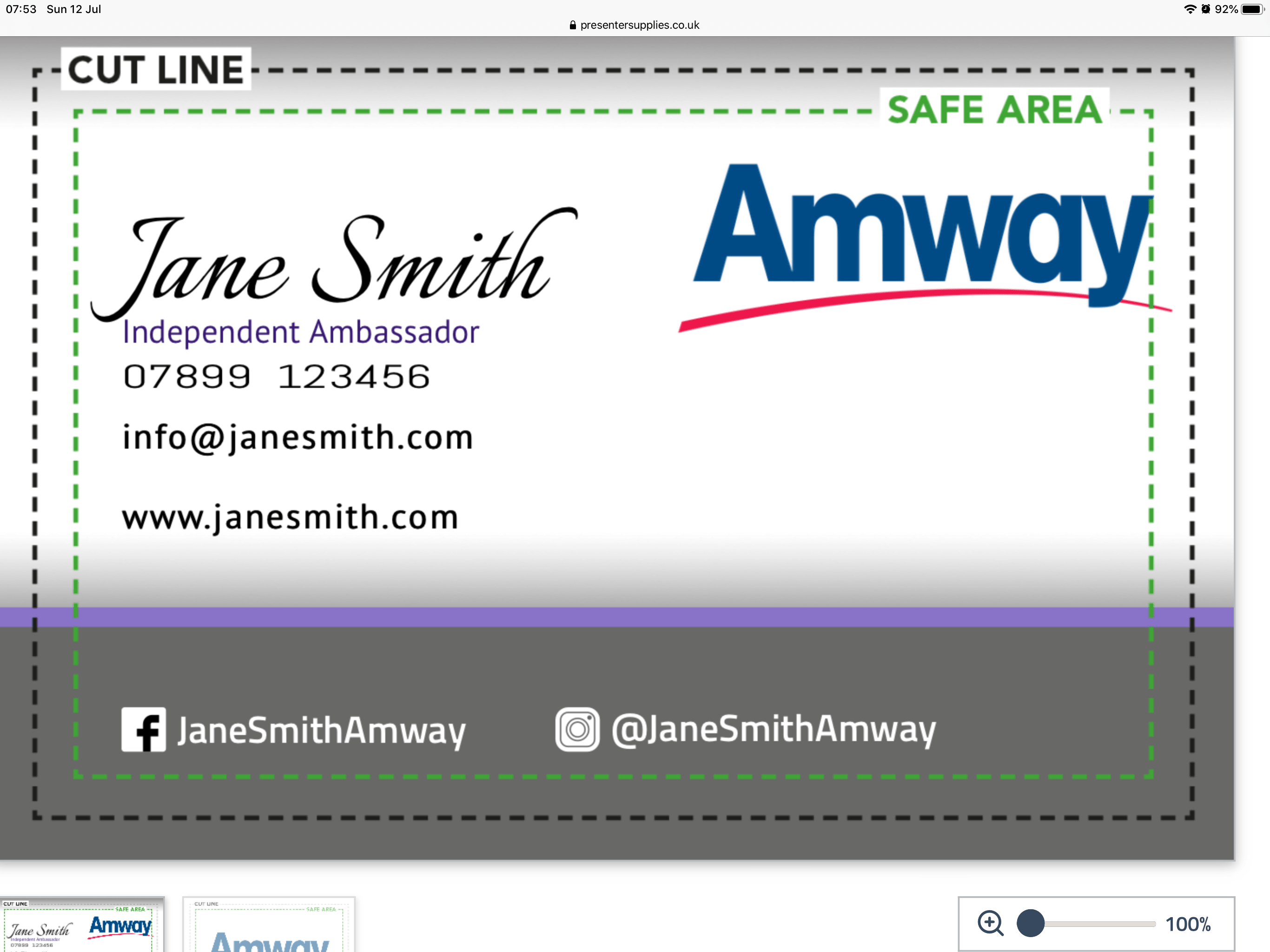 business cards amway 1