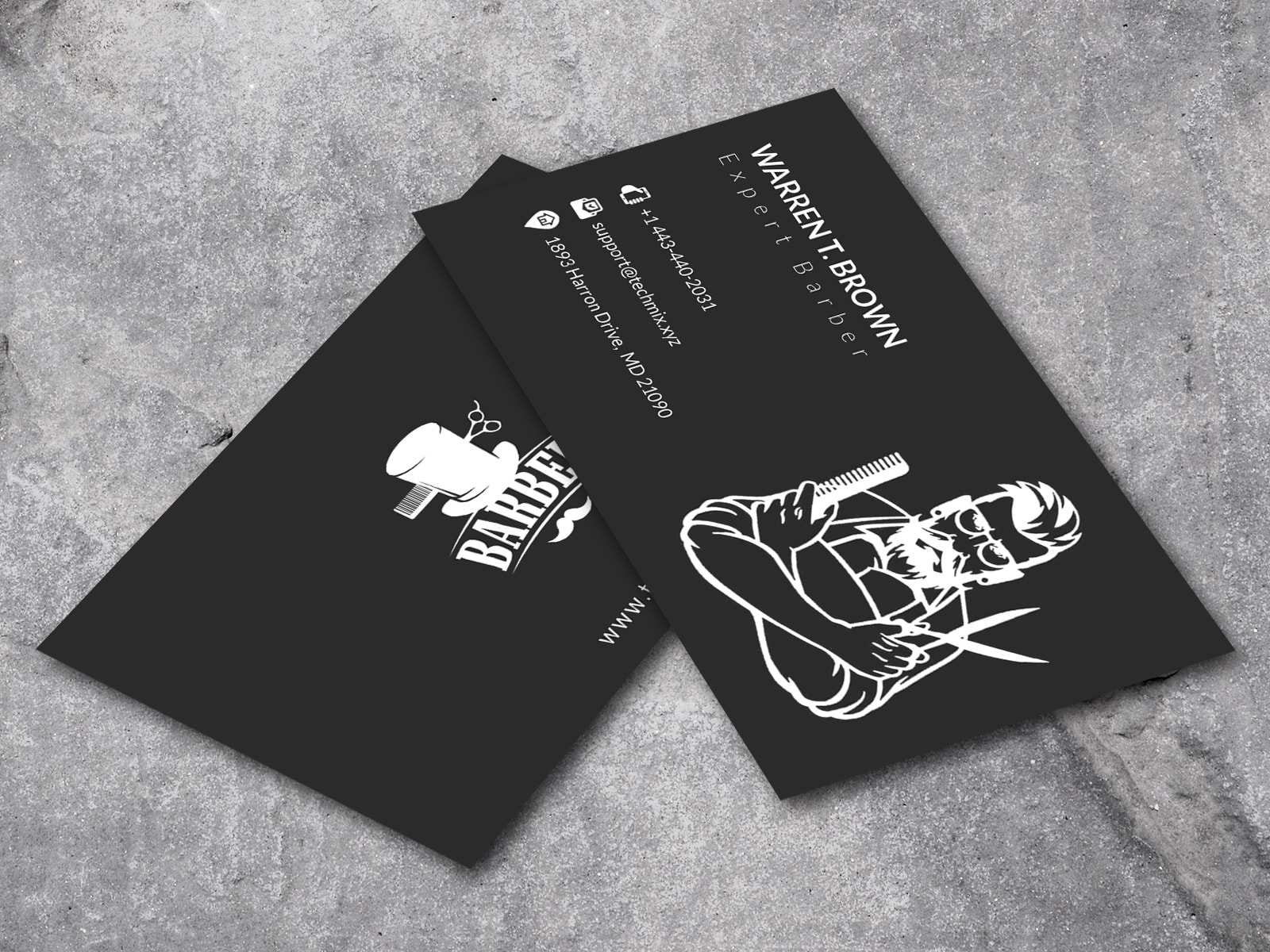 business cards for barbers 3
