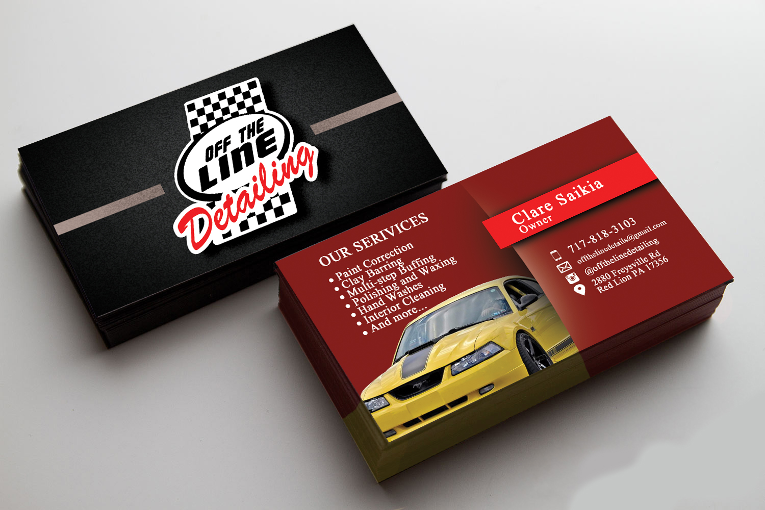 business cards for car detailing 4