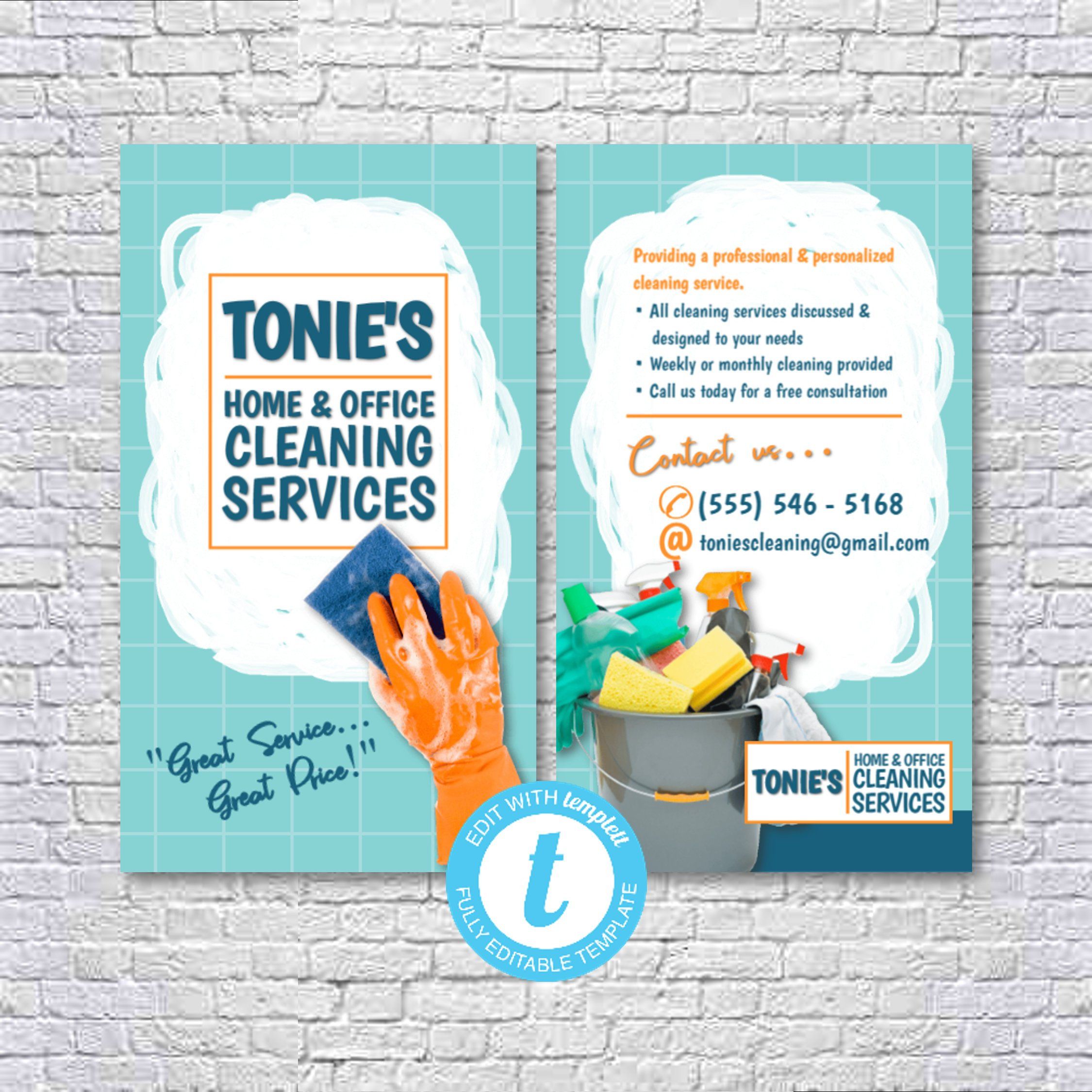 business cards for cleaning company 1