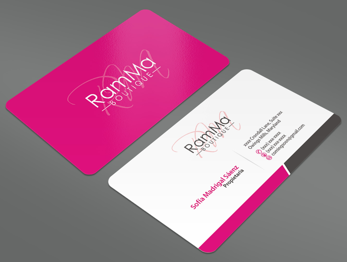 business cards for clothing line 1