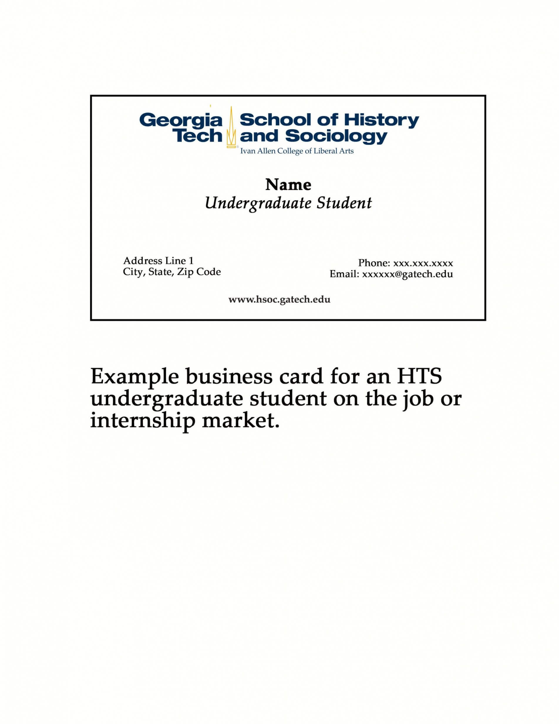 business cards for graduate students example 2