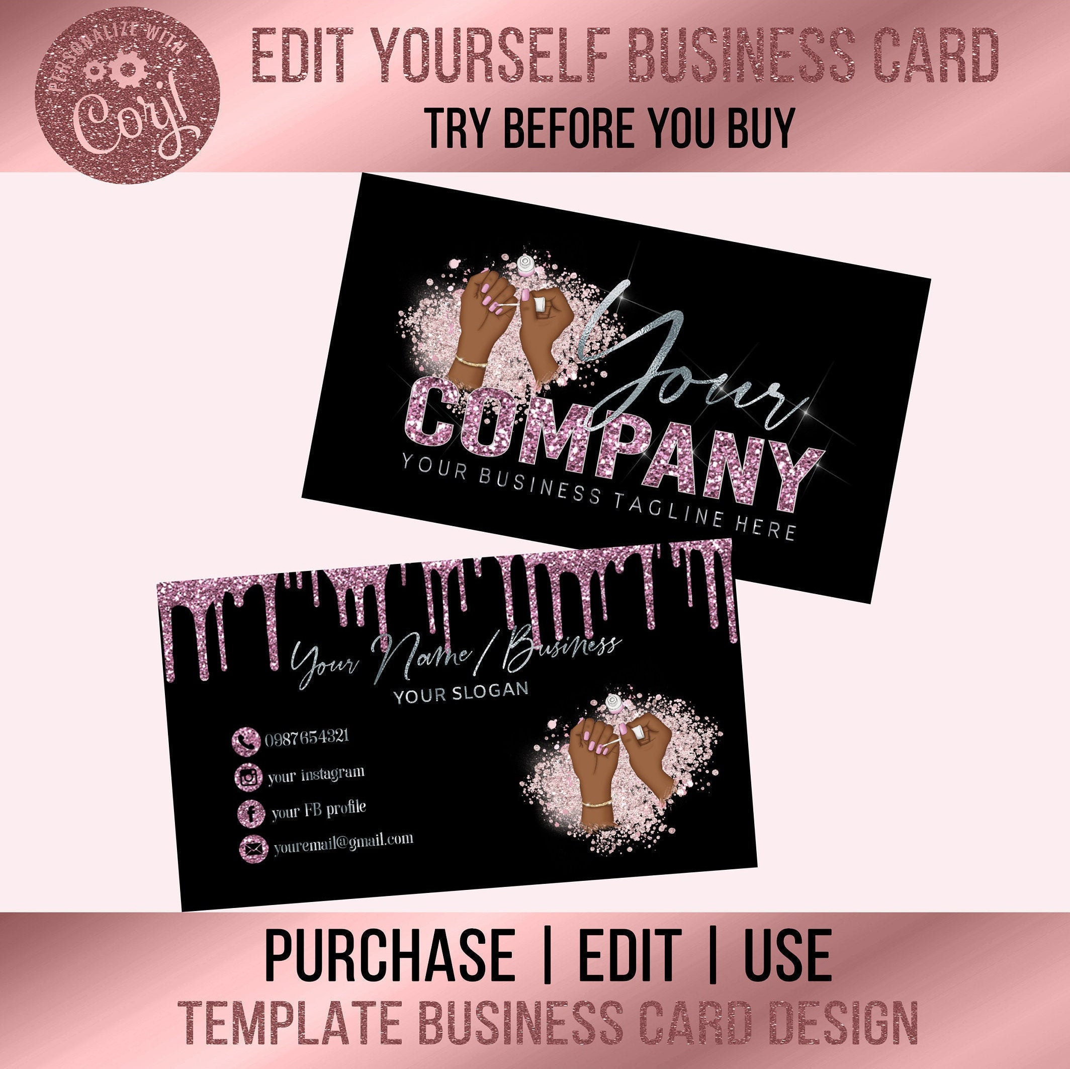 business cards for nail technicians 1