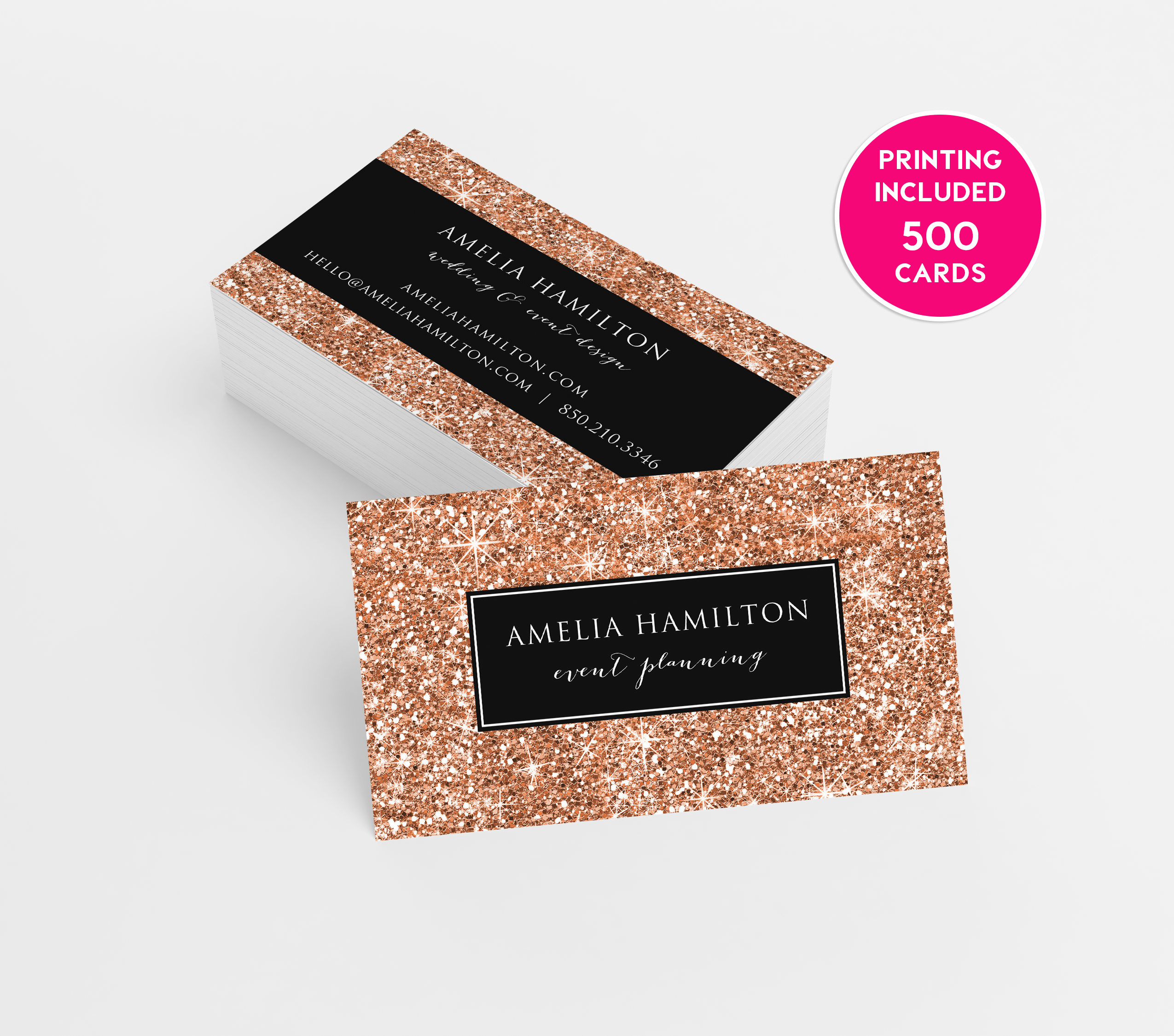 business cards glitter 1