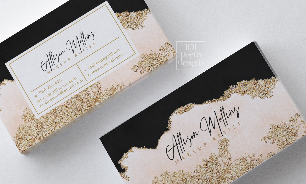 business cards glitter 4