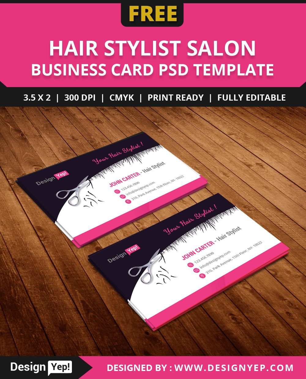 business cards hairstylist 6