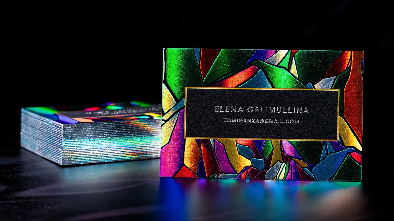 business cards holographic 4