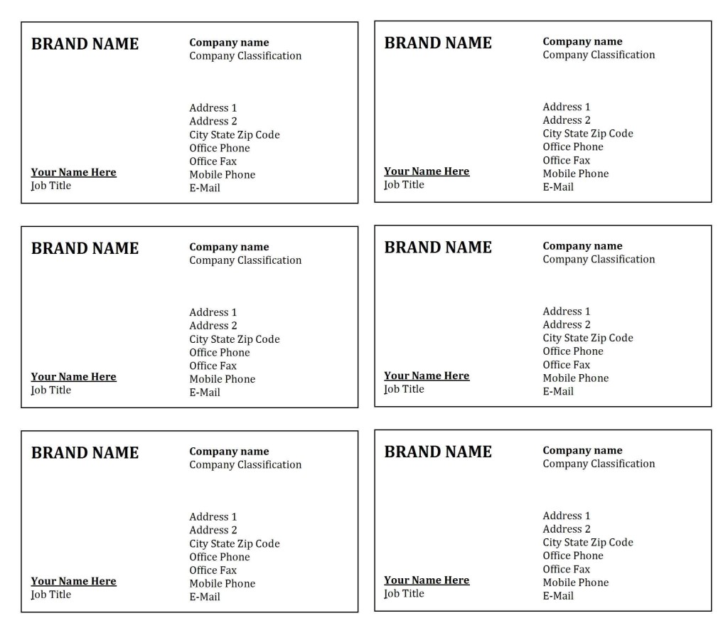 business cards in word 2013 3